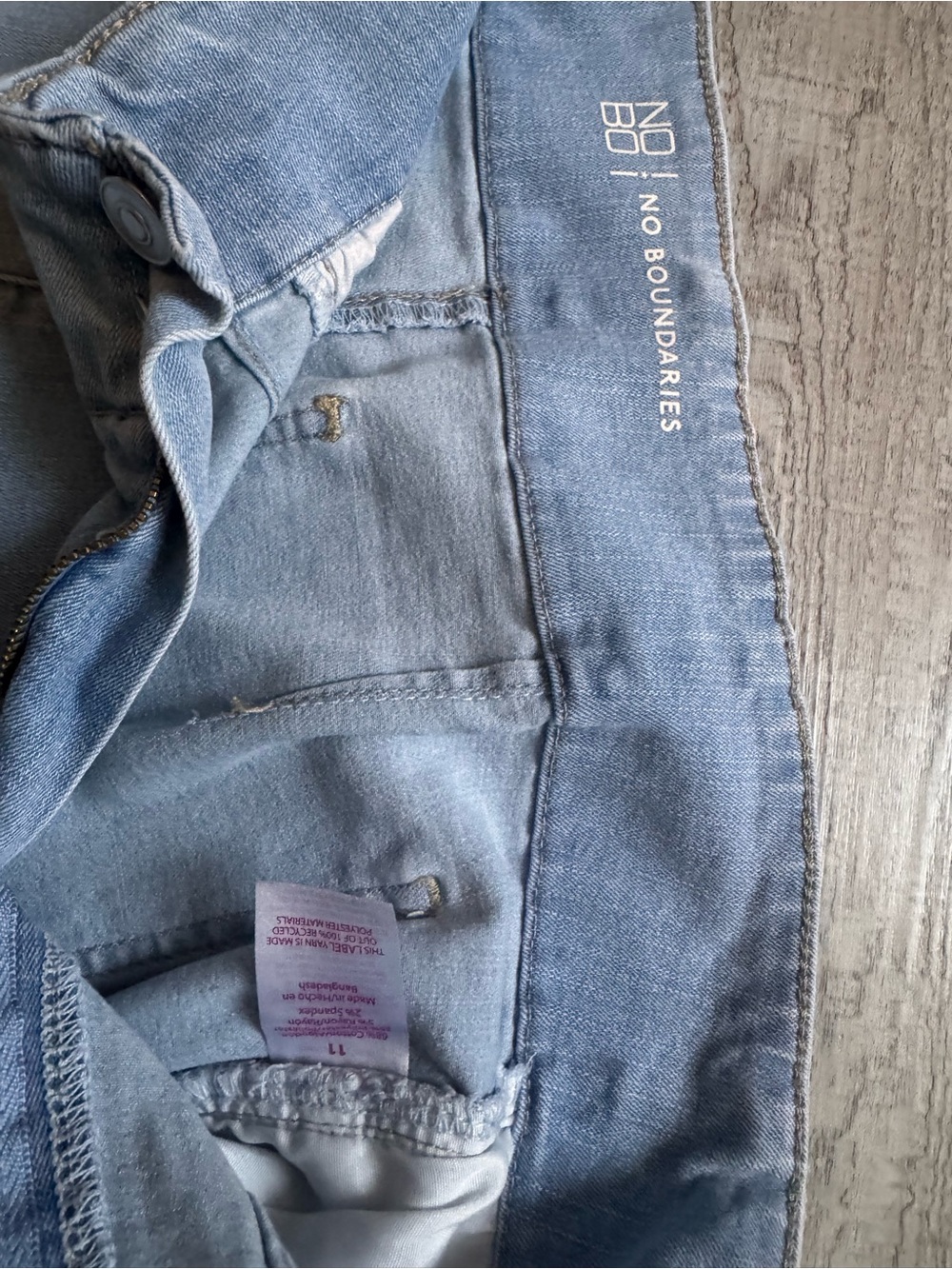 No Boundaries Light Gray High Waist Denim Shorts - Picture 3 of 3